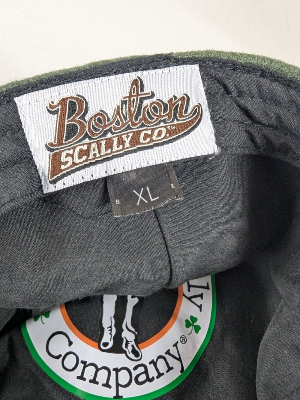 Boston Scally Company Gray Hat 6-Panel Newsboy Cap Wool Blend Shamrock Mens XL - Picture 7 of 8